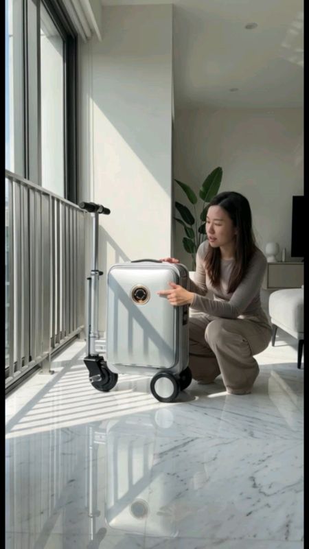 Smart Rideable Suitcase #RideableSuitcase #SmartLuggage #ElectricSuitcase #TravelGear #MotorizedLuggage #TravelTech #CabinLuggage #SmartTravel #Porta