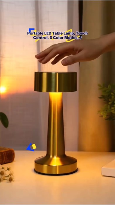 CEASIF6 Led Table Lamp, Touch Retro Led Night Lights, Creative USB Rechargeable 3 Color Infinitely Dimmable Indoor Lighting Hotel Bar Coffee Table