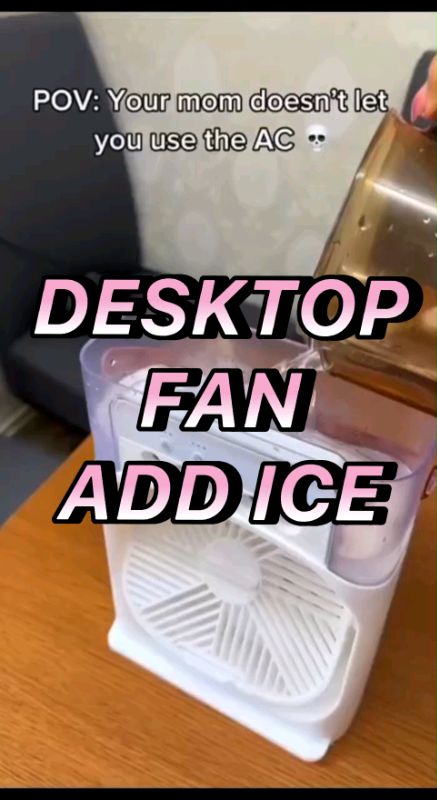 DESKTOP FAN ADD ICE #fan #coolfan #coolingfan #desktop #aircooler #portablefan #electronicszone #Feb26Rush #musthave #tranding #singapore #shopeesg